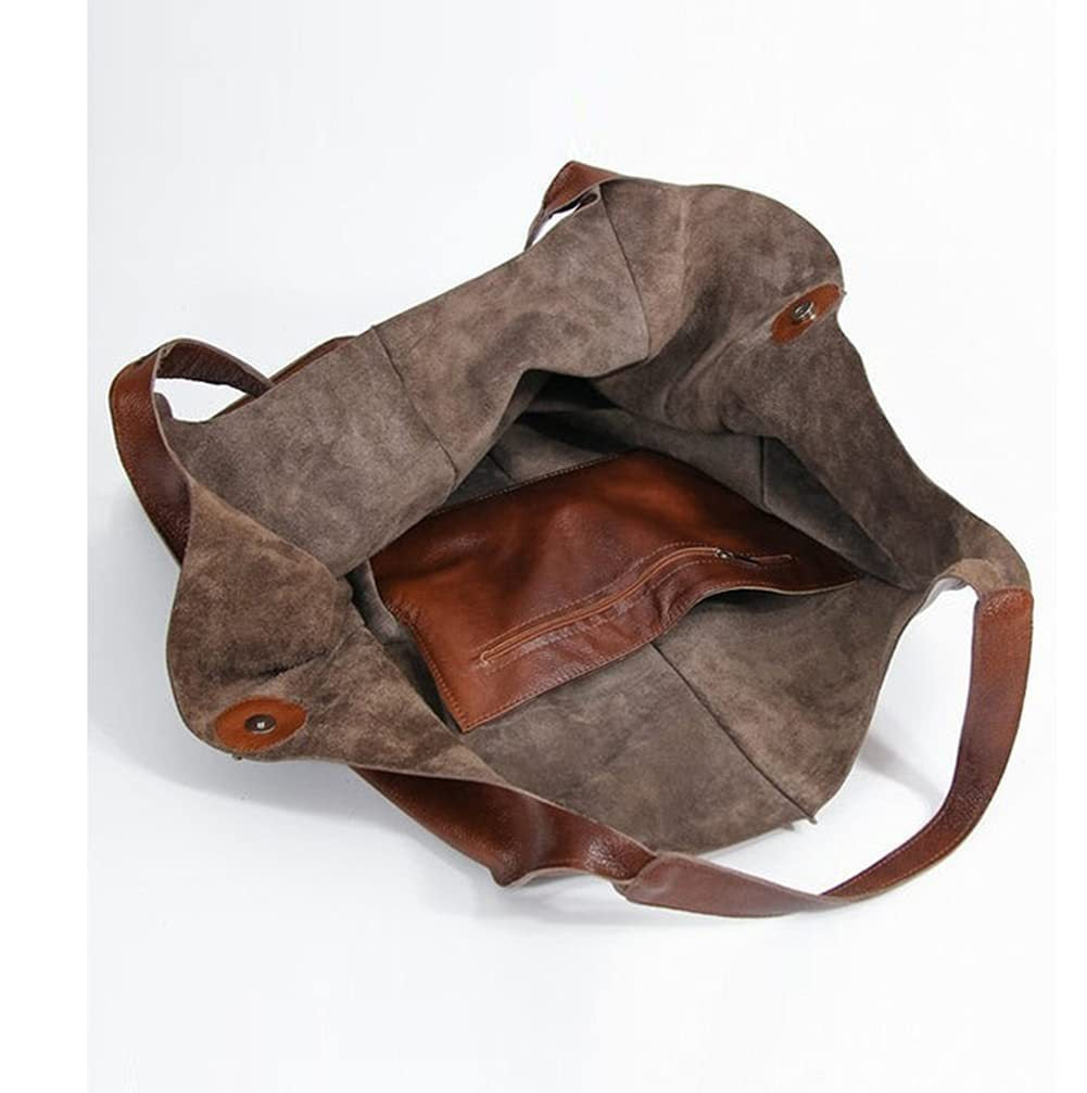 Bolsa de Hombro Grande de Piel Sintética Suave