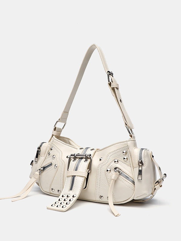Bolsa Crossbody Estilo Motociclista con Estoperoles