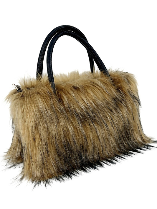 Bolsa Crossbody Afelpada con Cadena