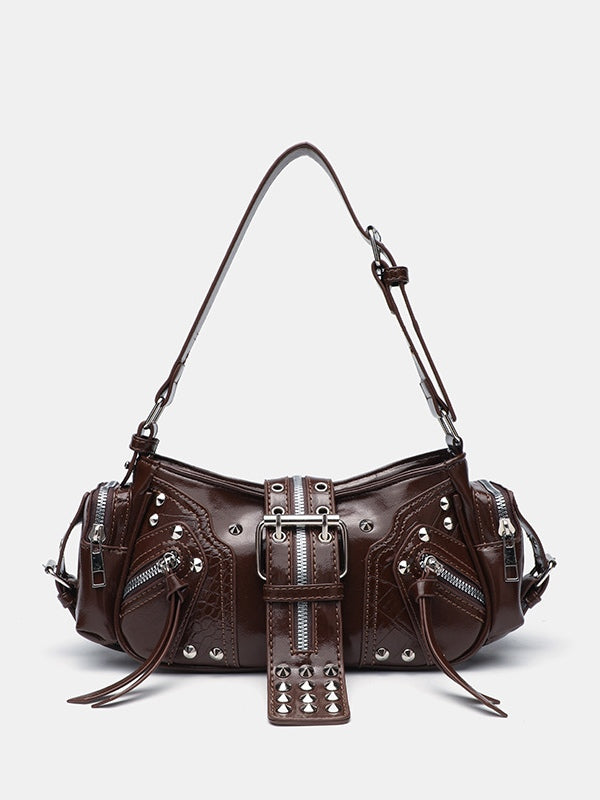 Bolsa Crossbody Estilo Motociclista con Estoperoles