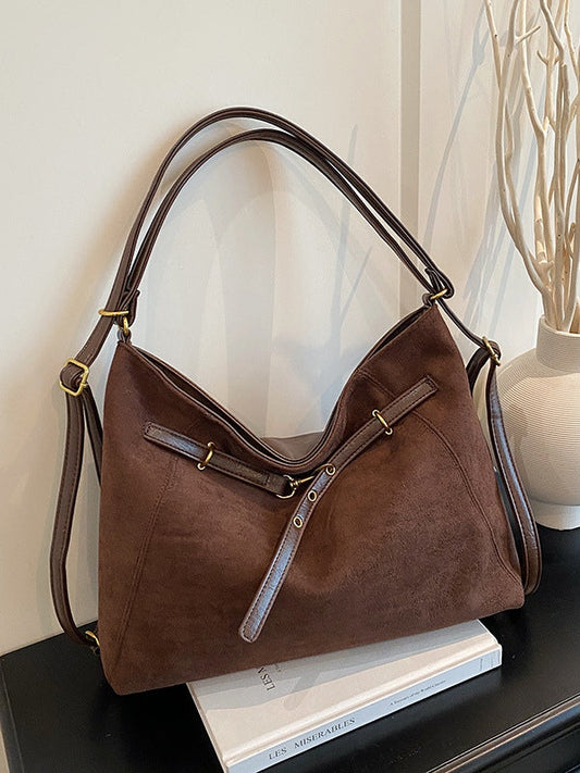 Bolsa Vintage de Gamuza Multiusos de Hombro y Crossbody