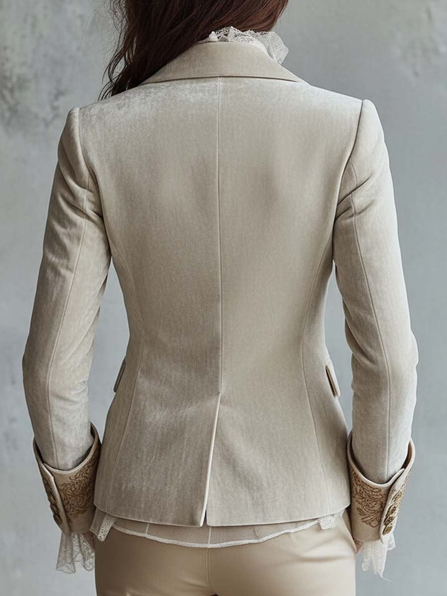 Daniela | Blazer Marfil Bordado Estilo Sastre