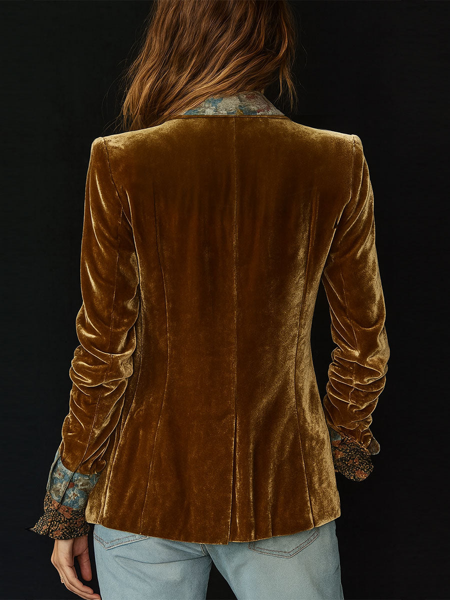 Marisol | Blazer Patchwork con Estampado Floral Vintage