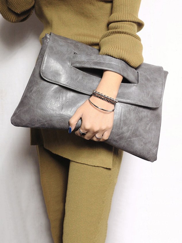Bolsa Clutch de Gran Capacidad con Broche Magnético y Correa Crossbody