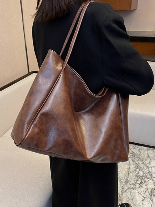 Bolsa Bombonera de Hombro de Piel Sintética Suave