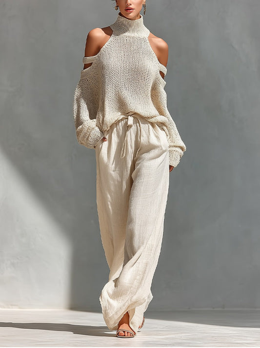 Ginevra | Conjunto de Blusa de Punto y Pantalón Suave