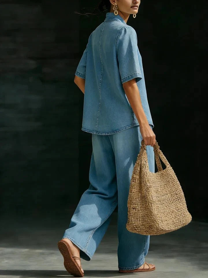 Selora | Conjunto de Mezclilla de Top Relajado y Jeans