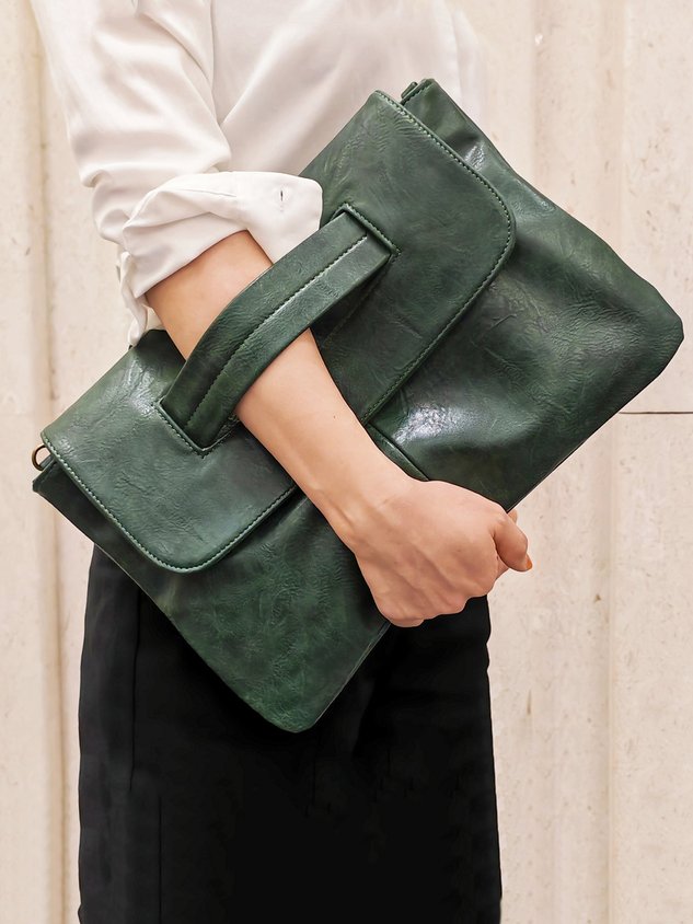 Bolsa Clutch de Gran Capacidad con Broche Magnético y Correa Crossbody