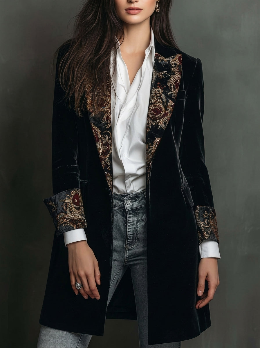 Marta - Blazer Entallado con Estampado Barroco