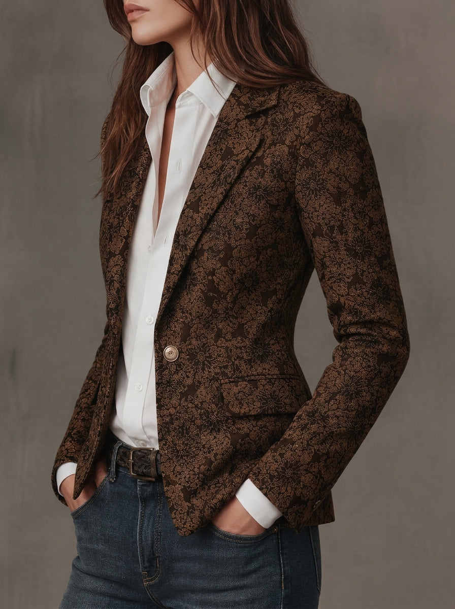 Antonia - Blazer de Jacquard con Estampado Paisley