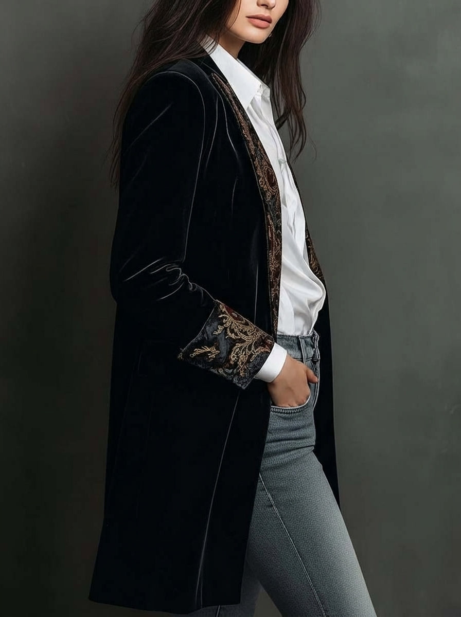 Marta - Blazer Entallado con Estampado Barroco