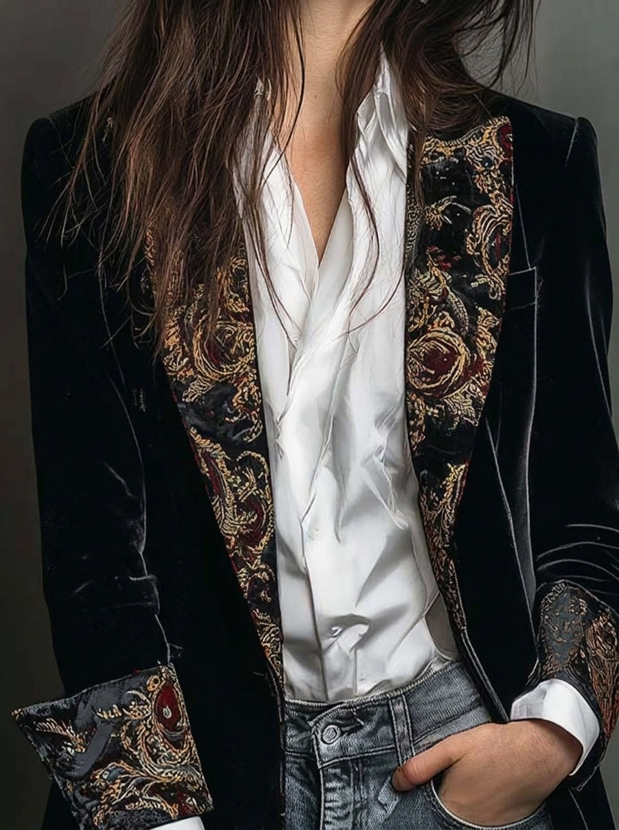 Marta - Blazer Entallado con Estampado Barroco