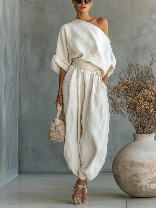 Eleonora | Conjunto Elegante de Dos Piezas de un Hombro