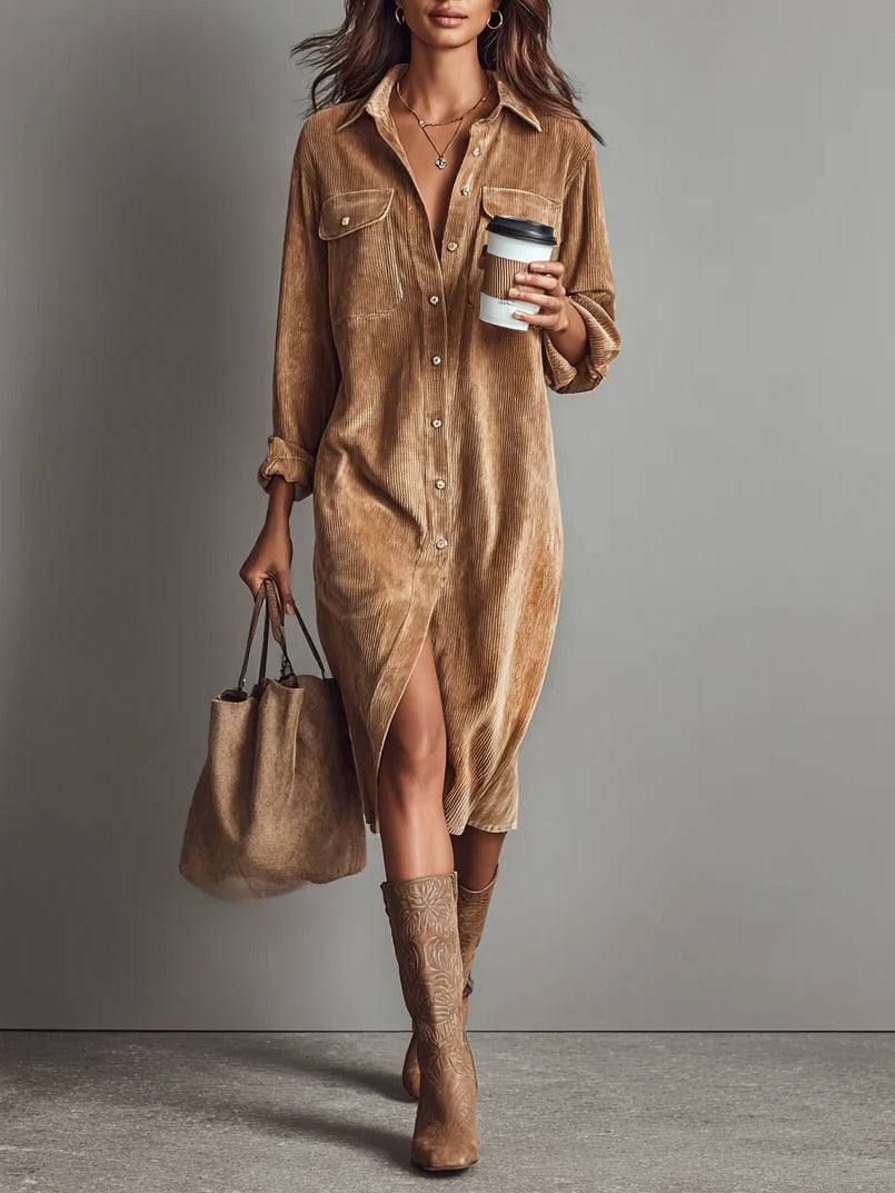 Rosaria – Vestido Midi Amplio con Doble Bolsillo