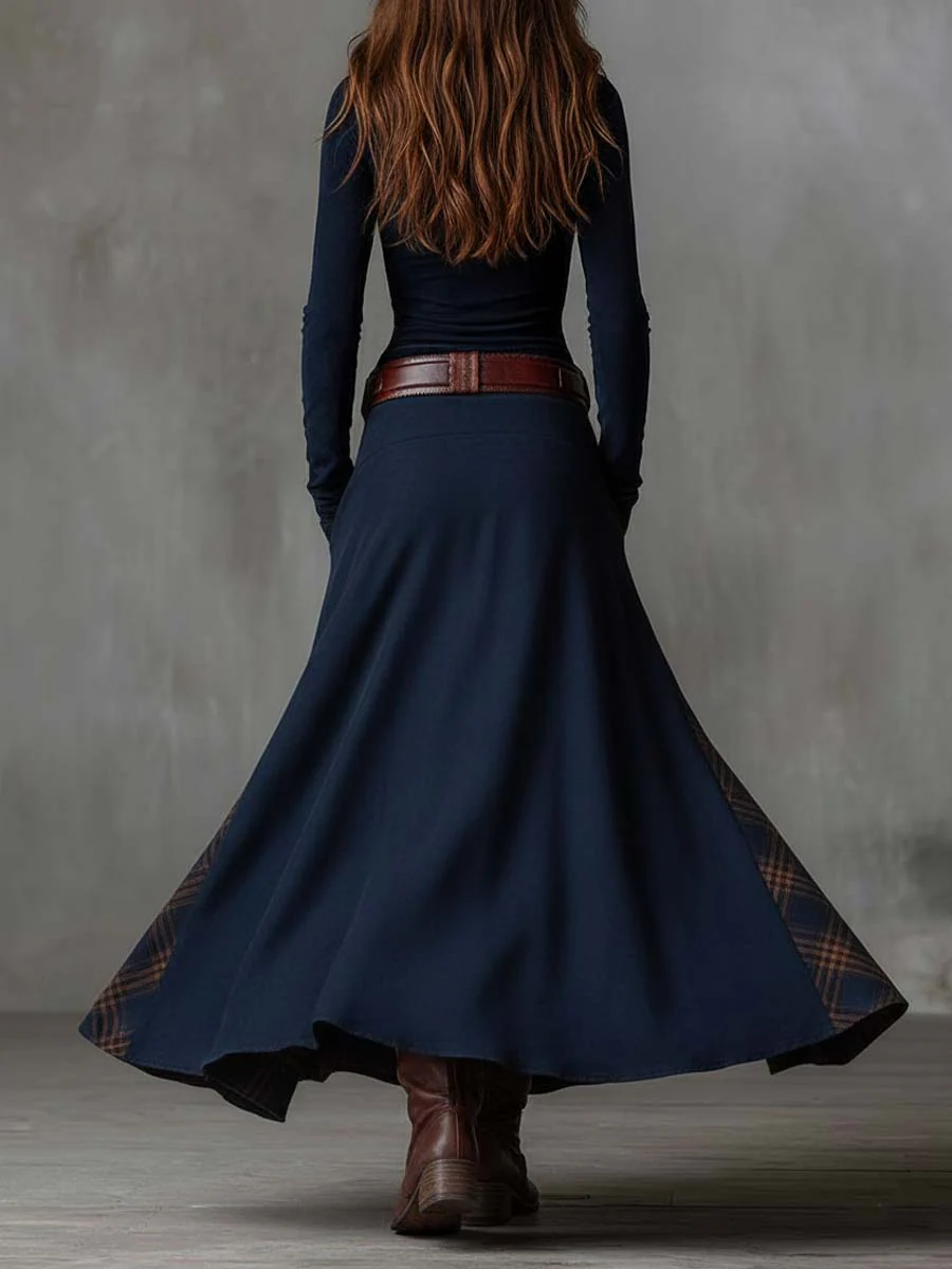 Livia – Vestido Maxi de Gamuza con Cinturón