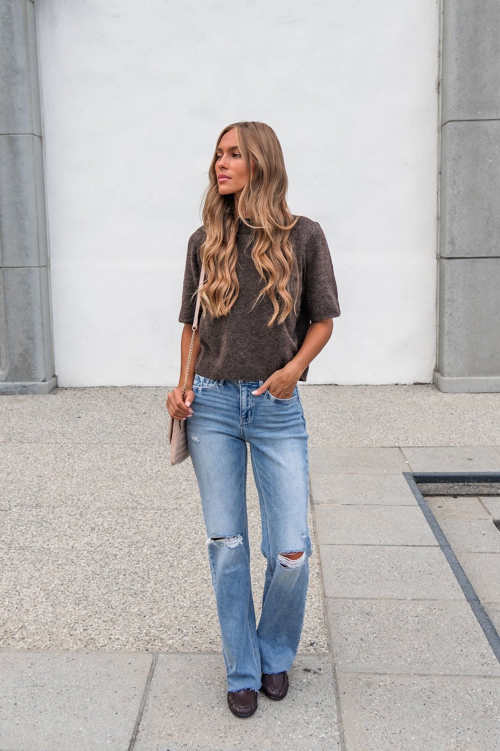 Flying Monkey Jeans de Pierna Amplia con Desgastes - Deslavados