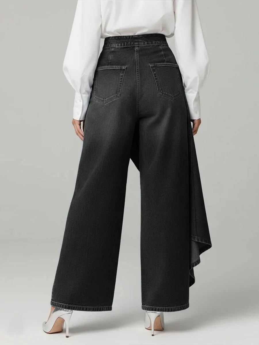 Eliza | Pantalón de Mezclilla Cruzado Tipo Falda con Botones