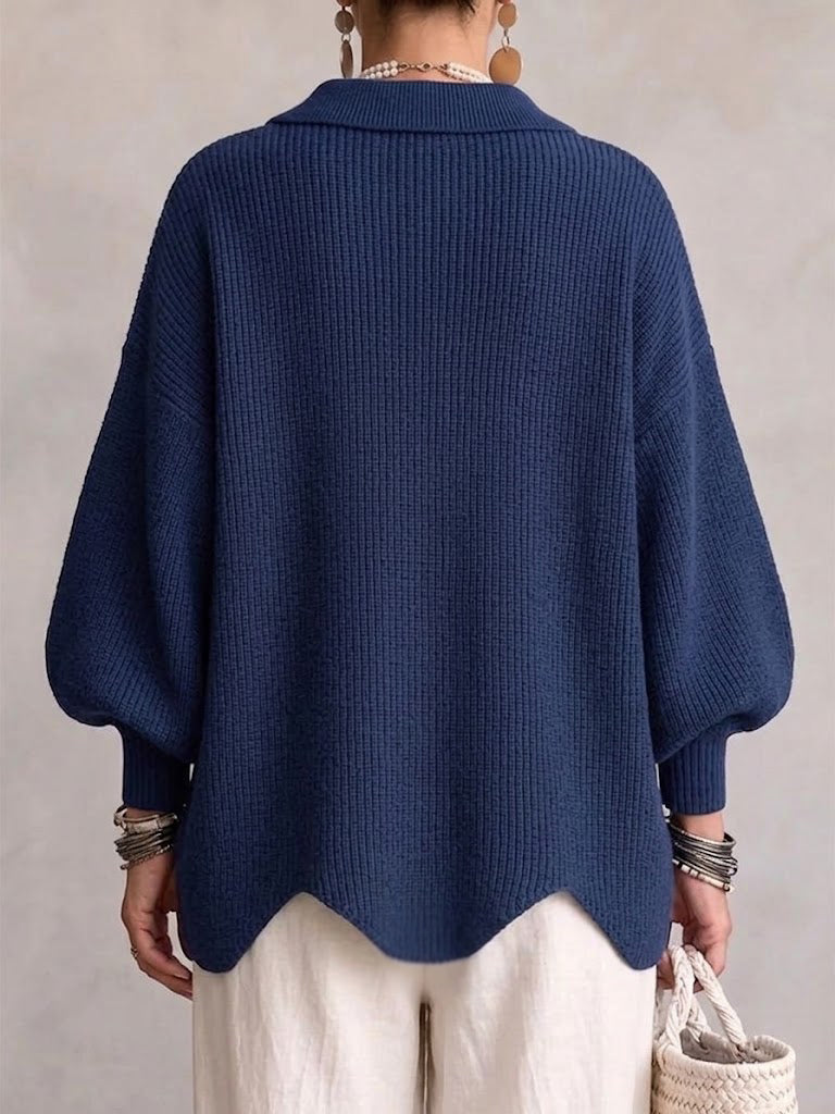 Isadora | Cardigan Oversize con Cuello y Botones Metálicos