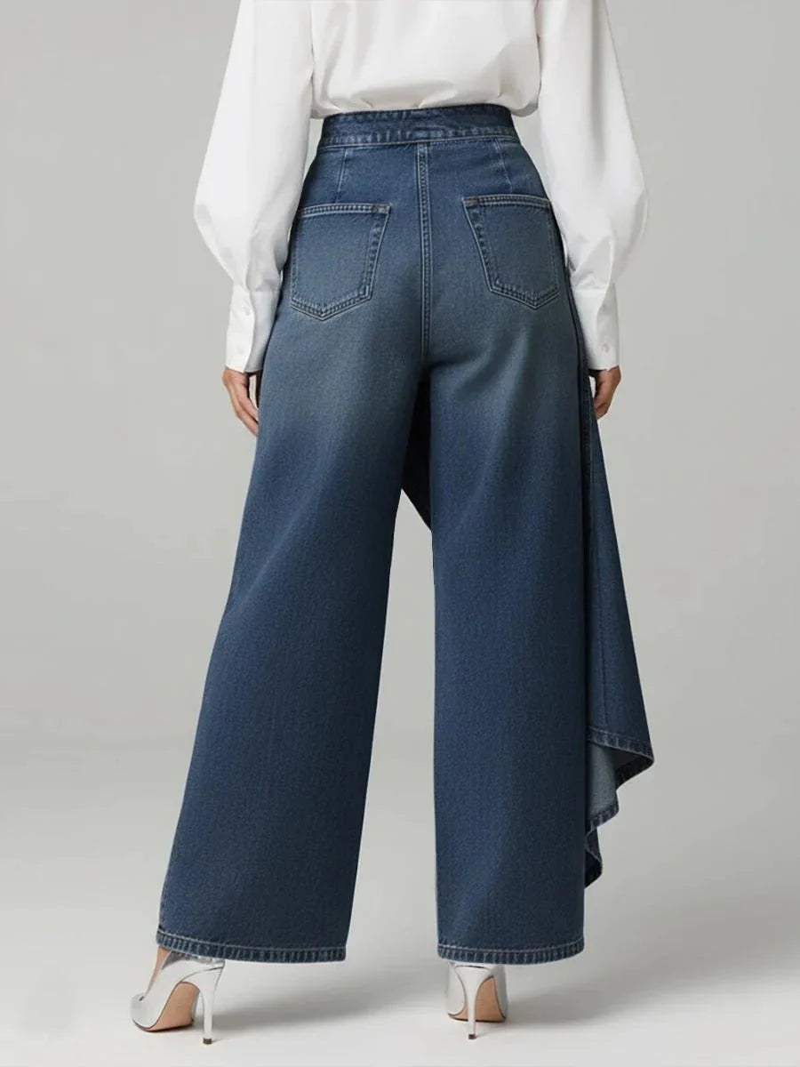 Eliza | Pantalón de Mezclilla Cruzado Tipo Falda con Botones