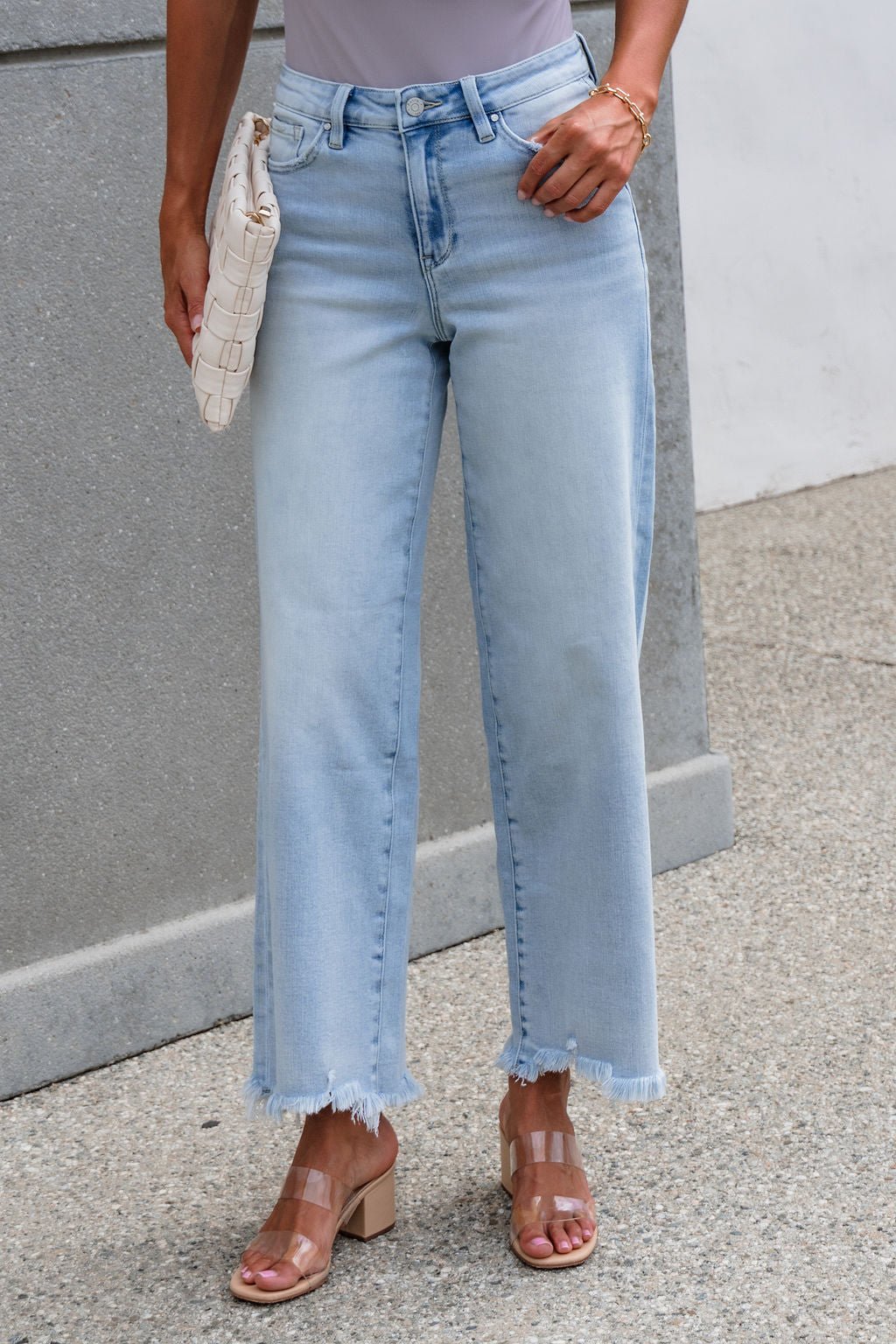 Petra Jeans de Tiro Alto Pierna Amplia - Deslavados