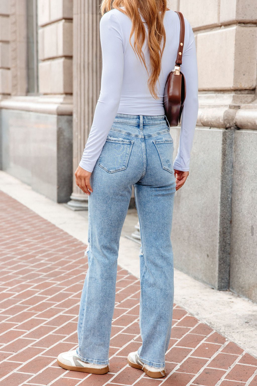 Vervet Jeans de Pierna Recta con Desgastes - Deslavados